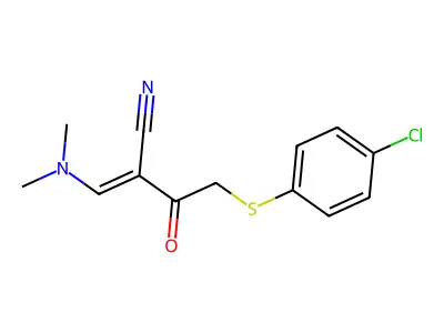 4-(4-Chlorophenyl)sulfanyl-2-(dimethylaminomethylidene)-3-oxobutanenitrile structure