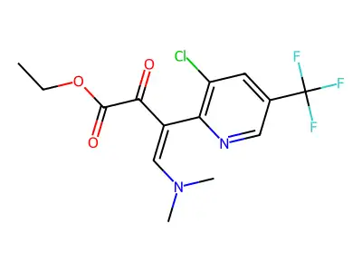 ethyl 3-[3-chloro-5-(trifluoromethyl)-2-pyridinyl]-4-(dimethylamino)-2-oxo-3-butenoate structure