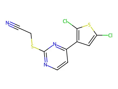 2-{[4-(2,5-Dichloro-3-thienyl)-2-pyrimidinyl]sulfanyl}acetonitrile structure