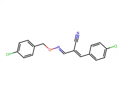 3-(4-Chlorophenyl)-2-[(4-chlorophenyl)methoxyiminomethyl]prop-2-enenitrile structure