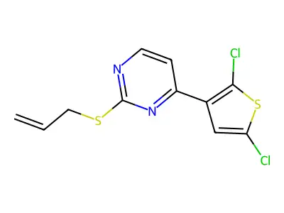 2-(Allylsulfanyl)-4-(2,5-dichloro-3-thienyl)pyrimidine structure