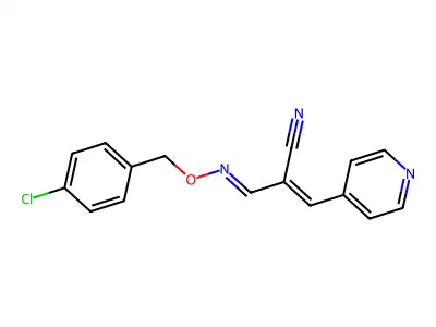 2-({[(4-Chlorophenyl)methoxy]imino}methyl)-3-(pyridin-4-YL)prop-2-enenitrile structure