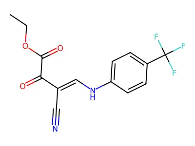 Ethyl 3-cyano-2-oxo-4-[4-(trifluoromethyl)anilino]but-3-enoate structure