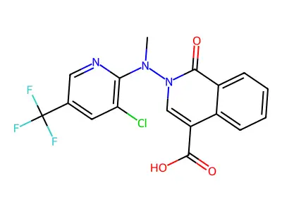 2-[[3-chloro-5-(trifluoromethyl)-2-pyridinyl](methyl)amino]-1-oxo-1,2-dihydro-4-isoquinolinecarboxylic acid structure