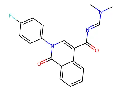 N-[(dimethylamino)methylene]-2-(4-fluorophenyl)-1-oxo-1,2-dihydro-4-isoquinolinecarboxamide structure