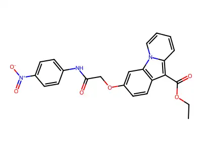 Ethyl 3-[2-(4-nitroanilino)-2-oxoethoxy]pyrido[1,2-a]indole-10-carboxylate structure