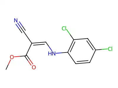 Methyl 2-cyano-3-(2,4-dichloroanilino)acrylate structure