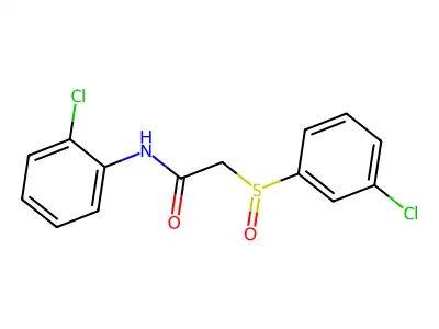 N-(2-chlorophenyl)-2-[(3-chlorophenyl)sulfinyl]acetamide structure