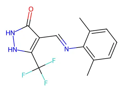 4-[(2,6-dimethylanilino)methylene]-5-(trifluoromethyl)-2,4-dihydro-3H-pyrazol-3-one structure