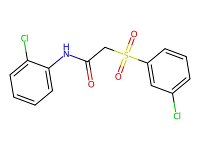N-(2-chlorophenyl)-2-[(3-chlorophenyl)sulfonyl]acetamide structure