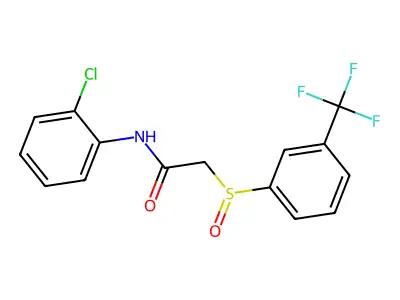 N-(2-chlorophenyl)-2-{[3-(trifluoromethyl)phenyl]sulfinyl}acetamide structure