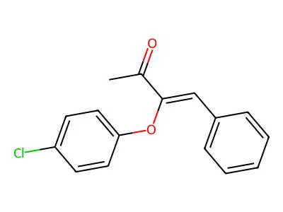 3-(4-chlorophenoxy)-4-phenyl-3-buten-2-one structure