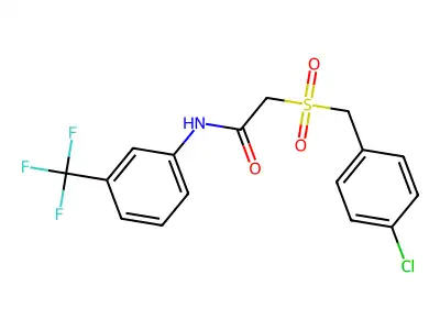 2-[(4-chlorophenyl)methanesulfonyl]-N-[3-(trifluoromethyl)phenyl]acetamide structure