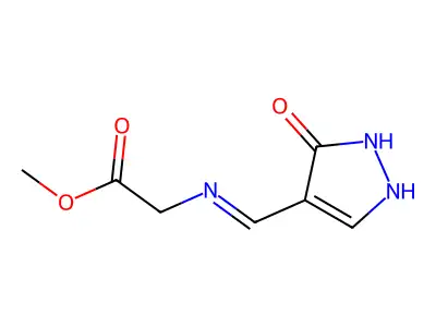 methyl 2-{[(5-oxo-4,5-dihydro-1H-pyrazol-4-ylidene)methyl]amino}acetate structure