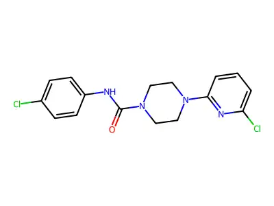 N-(4-chlorophenyl)-4-(6-chloro-2-pyridinyl)tetrahydro-1(2H)-pyrazinecarboxamide structure