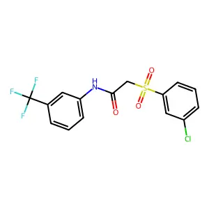 2-[(3-chlorophenyl)sulfonyl]-N-[3-(trifluoromethyl)phenyl]acetamide structure