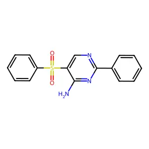 2-Phenyl-5-(phenylsulfonyl)-4-pyrimidinamine structure
