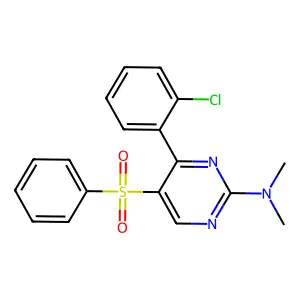 N-[4-(2-chlorophenyl)-5-(phenylsulfonyl)-2-pyrimidinyl]-N,N-dimethylamine structure