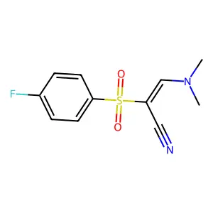 (2E)-3-(dimethylamino)-2-(4-fluorobenzenesulfonyl)prop-2-enenitrile structure