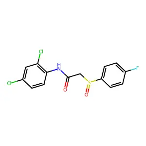N-(2,4-dichlorophenyl)-2-[(4-fluorophenyl)sulfinyl]acetamide structure