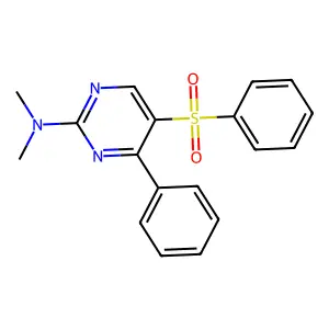 5-(benzenesulfonyl)-N,N-dimethyl-4-phenylpyrimidin-2-amine structure