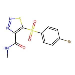 5-[(4-bromophenyl)sulfonyl]-N-methyl-1,2,3-thiadiazole-4-carboxamide structure