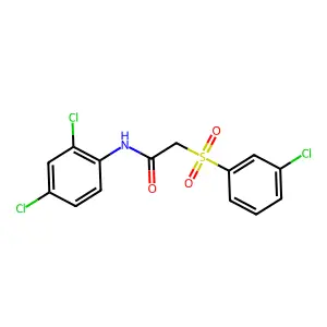 2-[(3-chlorophenyl)sulfonyl]-N-(2,4-dichlorophenyl)acetamide structure
