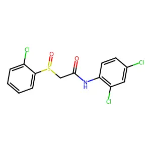 2-[(2-chlorophenyl)sulfinyl]-N-(2,4-dichlorophenyl)acetamide structure