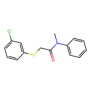 2-[(3-chlorophenyl)sulfanyl]-N-methyl-N-phenylacetamide structure