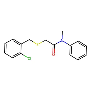 2-[(2-chlorophenyl)methylsulfanyl]-N-methyl-N-phenylacetamide structure