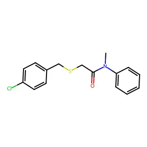 2-[(4-chlorophenyl)methylsulfanyl]-N-methyl-N-phenylacetamide structure