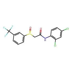 N-(2,4-dichlorophenyl)-2-{[3-(trifluoromethyl)phenyl]sulfinyl}acetamide structure
