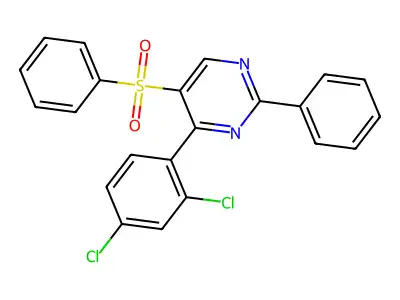 5-(Benzenesulfonyl)-4-(2,4-dichlorophenyl)-2-phenylpyrimidine structure