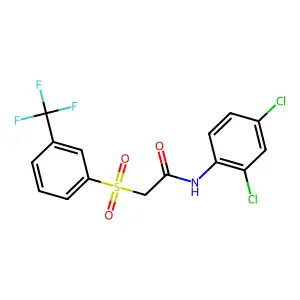 N-(2,4-dichlorophenyl)-2-{[3-(trifluoromethyl)phenyl]sulfonyl}acetamide structure