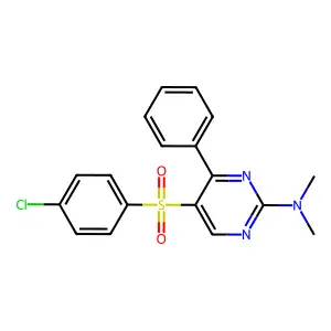 N-{5-[(4-chlorophenyl)sulfonyl]-4-phenyl-2-pyrimidinyl}-N,N-dimethylamine structure