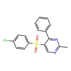 4-Chlorophenyl 2-methyl-4-phenyl-5-pyrimidinyl sulfone structure