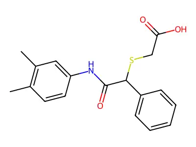 2-{[2-(3,4-Dimethylanilino)-2-oxo-1-phenylethyl]sulfanyl}acetic acid structure