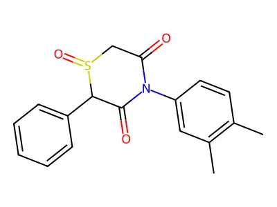 4-(3,4-Dimethylphenyl)-1-oxo-2-phenyl-1,4-thiazinane-3,5-dione structure