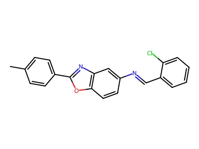 1-(2-chlorophenyl)-N-[2-(4-methylphenyl)-1,3-benzoxazol-5-yl]methanimine structure