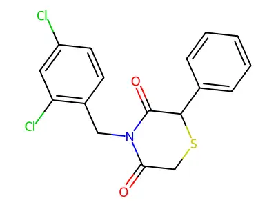 4-[(2,4-Dichlorophenyl)methyl]-2-phenylthiomorpholine-3,5-dione structure