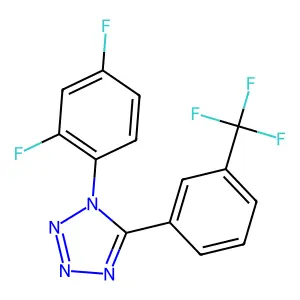 1-(2,4-difluorophenyl)-5-[3-(trifluoromethyl)phenyl]-1H-1,2,3,4-tetraazole structure