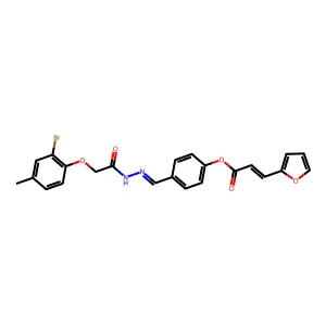 4-[[2-[2-(2-Bromo-4-methylphenoxy)acetyl]hydrazinylidene]methyl]phenyl 3-(2-furanyl)-2-propenoate structure
