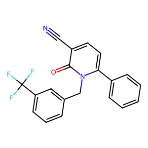 2-Oxo-6-phenyl-1-[3-(trifluoromethyl)benzyl]-1,2-dihydro-3-pyridinecarbonitrile structure