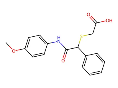 2-{[2-(4-Methoxyanilino)-2-oxo-1-phenylethyl]sulfanyl}acetic acid structure