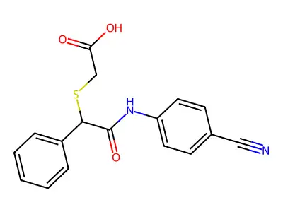 2-{[2-(4-Cyanoanilino)-2-oxo-1-phenylethyl]sulfanyl}acetic acid structure