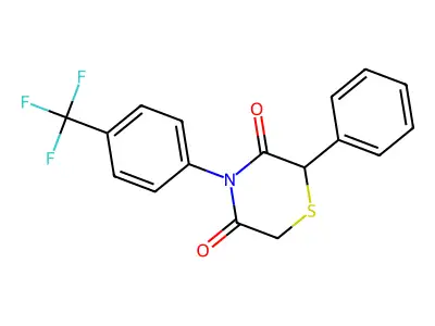 2-Phenyl-4-[4-(trifluoromethyl)phenyl]thiomorpholine-3,5-dione structure