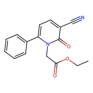 ethyl 2-[3-cyano-2-oxo-6-phenyl-1(2H)-pyridinyl]acetate structure