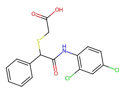2-{[2-(2,4-Dichloroanilino)-2-oxo-1-phenylethyl]sulfanyl}acetic acid structure