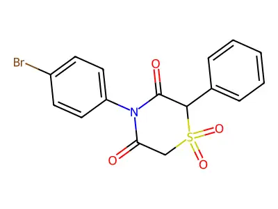 4-(4-Bromophenyl)-2-phenyl-1lambda~6~,4-thiazinane-1,1,3,5-tetraone structure