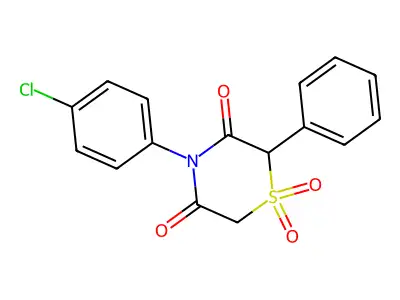 4-(4-Chlorophenyl)-2-phenyl-1lambda~6~,4-thiazinane-1,1,3,5-tetraone structure